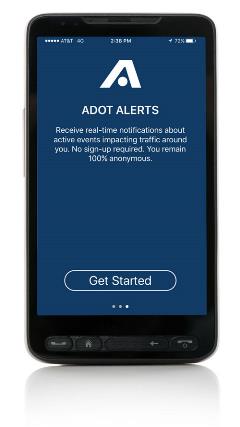 ADOT Alerts on phone